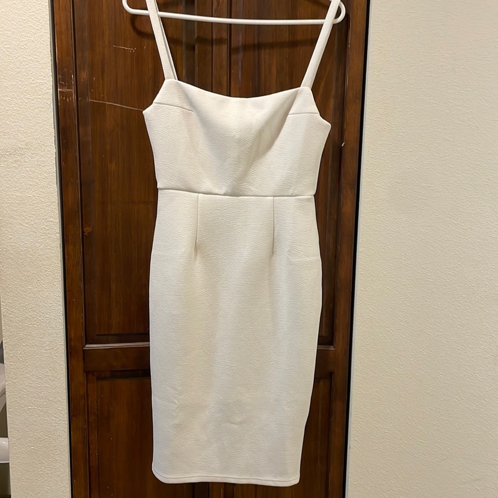 A white midi dress